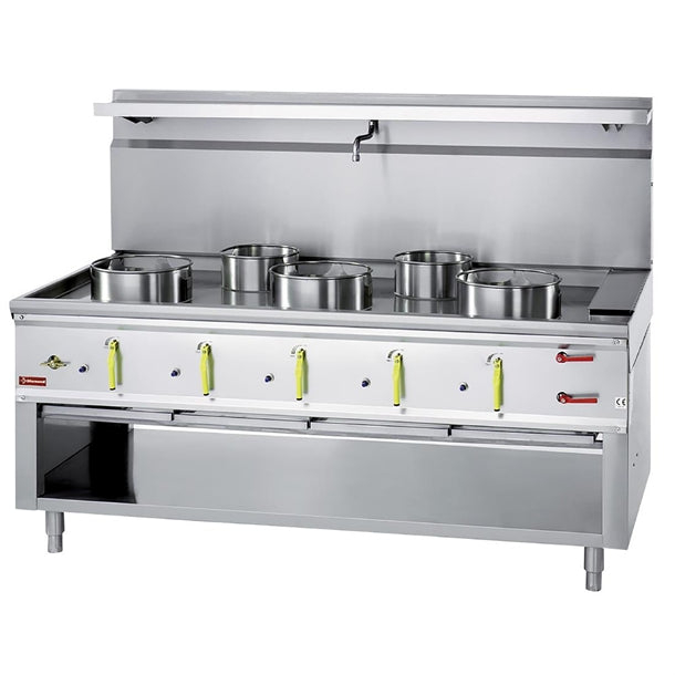 Diamond 5 Burner Wok Stove with Water Curtain hy192