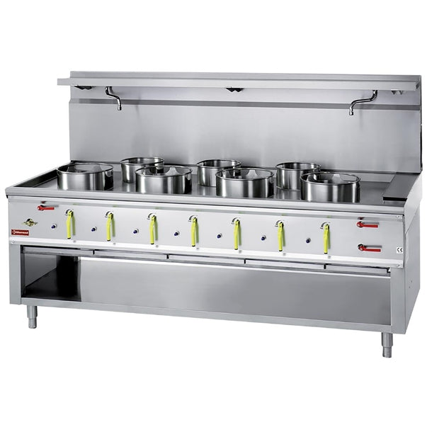 Diamond 7 Burner Wok Stove with Water Curtain hy193