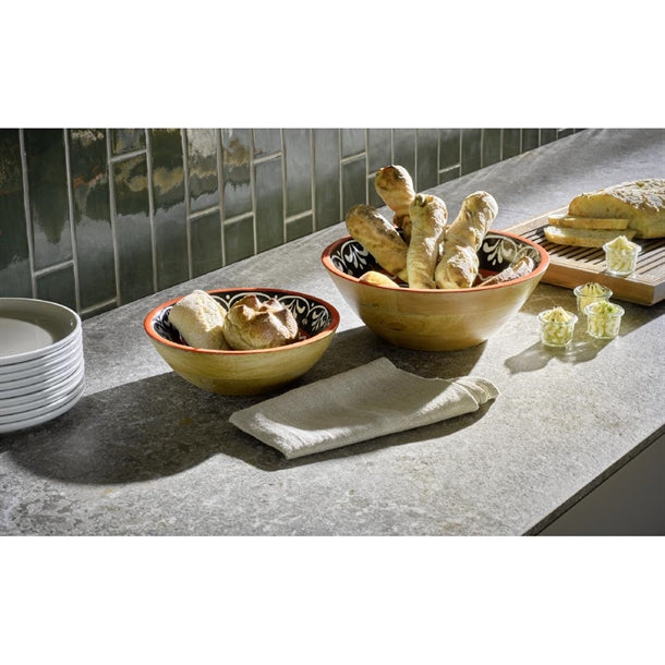 APS Mango Bowl Brown Black and Gold 300x105mm hy238