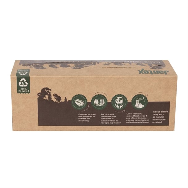 Jantex Green 100% Recycled Hand Towel 1ply 3600 sheets hy595