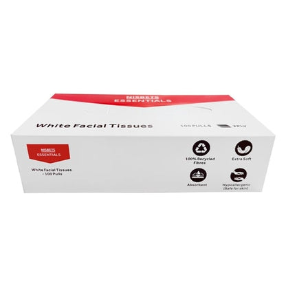 Nisbets Essentials White Facial Tissues - 100 Sheets (36 Pack) hy596