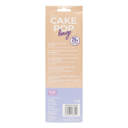 PME Cake Pop Bags with Silver Ties 254x76mm (25 Pack) hz061