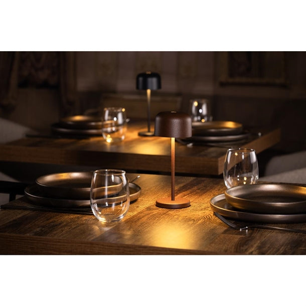 Olympia Siena Table Lamp Round Dome Chestnut 200mm hz201