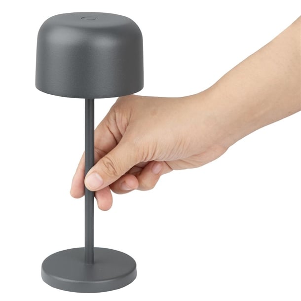 Olympia Siena Table Lamp Round Dome Grey 200mm hz203