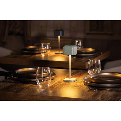 Olympia Lucca Table Lamp Squared Dome Sage 200mm hz206