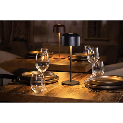 Olympia Siena Table Lamp Round Dome Black 300mm hz208