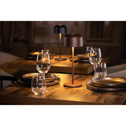 Olympia Siena Table Lamp Round Dome Chestnut 300mm hz209