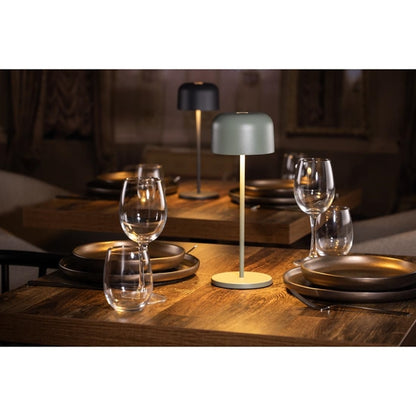 Olympia Siena Table Lamp Round Dome Sage 300mm hz210