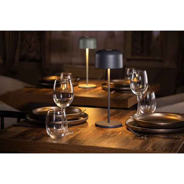 Olympia Siena Table Lamp Round Dome Grey 300mm hz211