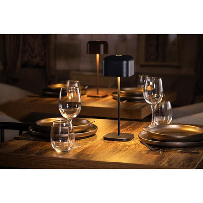 Olympia Lucca Table Lamp Squared Dome Black 300mm hz212