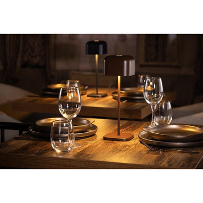Olympia Lucca Table Lamp Squared Dome Chestnut 300mm hz213