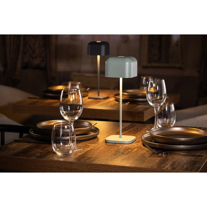 Olympia Lucca Table Lamp Squared Dome Sage 300mm hz214