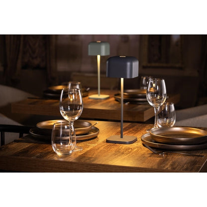 Olympia Lucca Table Lamp Squared Dome Grey 300mm hz215