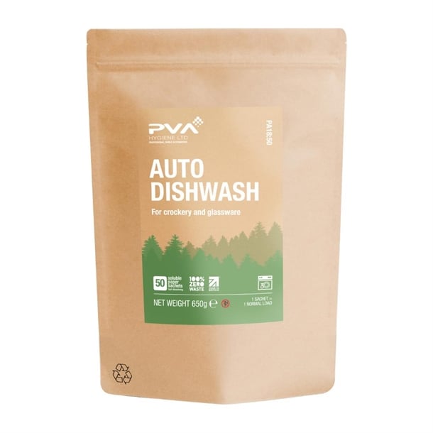 PVA Hygiene Water Soluble Paper Sachets Machine Dishwash (50 Pack) hz309