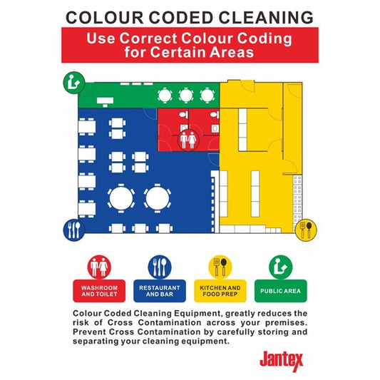 Jantex Colour Coded Cleaning Sign - Self-Adhesive (UK) hz316