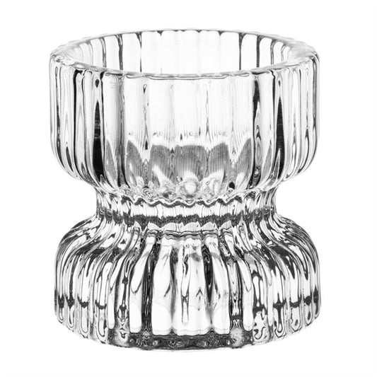 Olympia Ridged Glasses Tealight/Candles Holders 52x52mm (6 Pack) hz331