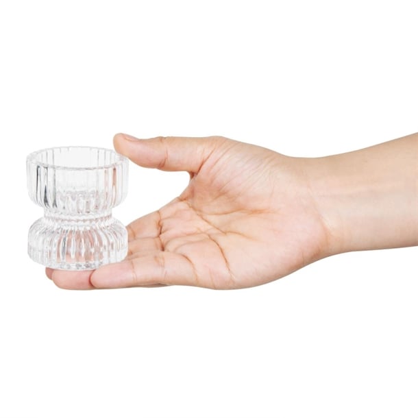 Olympia Ridged Glasses Tealight/Candles Holders 52x52mm (6 Pack) hz331