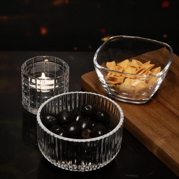 Olympia Square Glasses Tall Snack Bowls (6 Pack) hz334