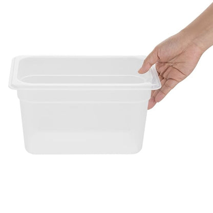 Nisbets Essentials Polypropylene 1/4 Gastronorm Container 150mm hz343