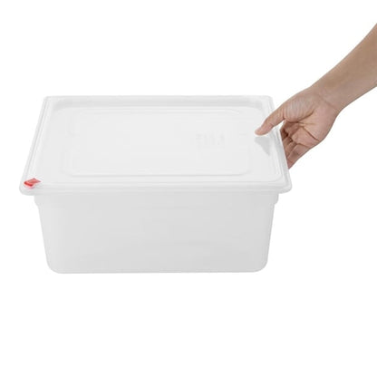 Hygiplas Click PP GN Container 2/3 with Lid & 7 Colour Clips 150mm 12Ltr (4 Pack) hz351