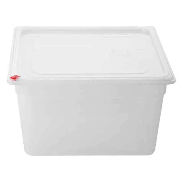 Hygiplas Click PP GN Container 2/3 with Lid & 7 Colour Clips 200mm 16.1Ltr (4 Pack) hz352