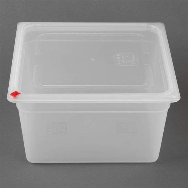 Hygiplas Click PP GN Container 2/3 with Lid & 7 Colour Clips 200mm 16.1Ltr (4 Pack) hz352