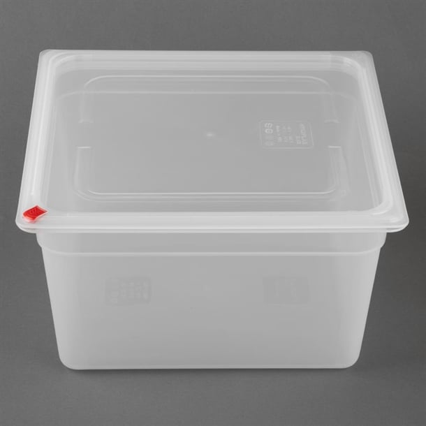 Hygiplas Click PP GN Container 2/3 with Lid & 7 Colour Clips 200mm 16.1Ltr (4 Pack) hz352
