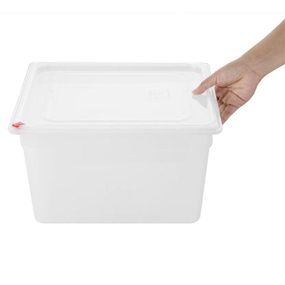 Hygiplas Click PP GN Container 2/3 with Lid & 7 Colour Clips 200mm 16.1Ltr (4 Pack) hz352