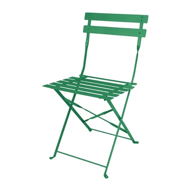 Bolero Perth Forest Green Pavement Style Steel Folding Chairs (2 Pack) hz364