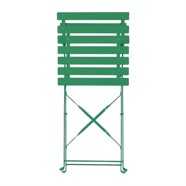 Bolero Perth Forest Green Pavement Style Steel Folding Chairs (2 Pack) hz364