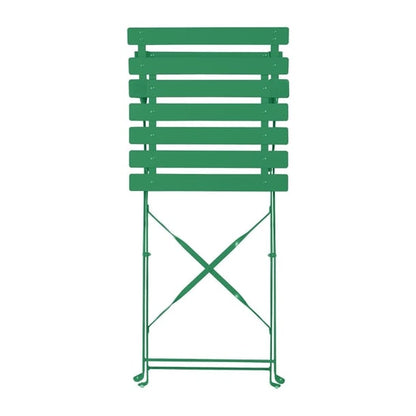Bolero Perth Forest Green Pavement Style Steel Folding Chairs (2 Pack) hz364