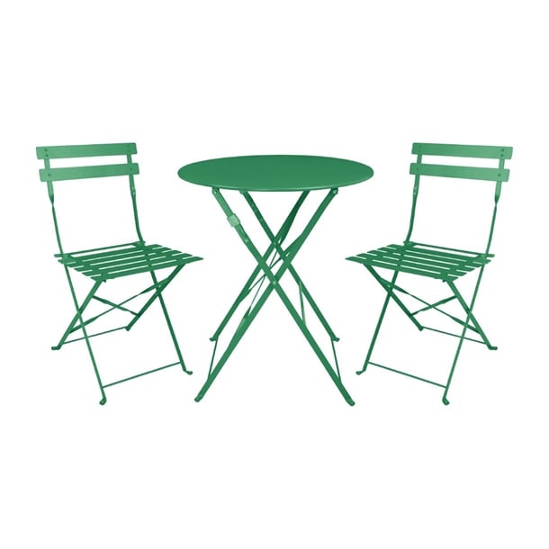 Bolero Perth Forest Green Pavement Style Steel Folding Chairs (2 Pack) hz364