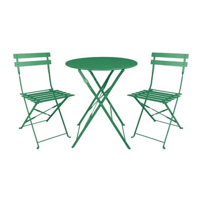 Bolero Perth Forest Green Pavement Style Steel Folding Chairs (2 Pack) hz364