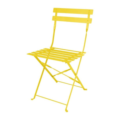 Bolero Perth Mellow Yellow Pavement Style Steel Folding Chairs (2 Pack) hz365