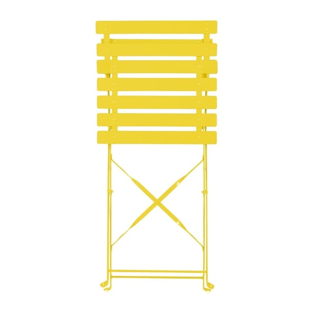 Bolero Perth Mellow Yellow Pavement Style Steel Folding Chairs (2 Pack) hz365