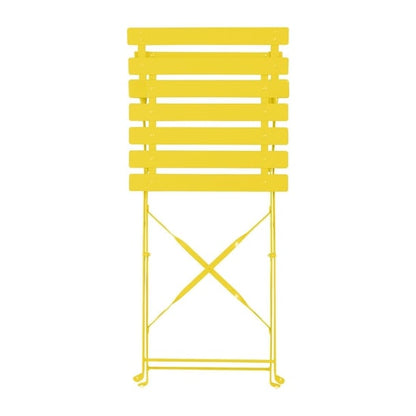 Bolero Perth Mellow Yellow Pavement Style Steel Folding Chairs (2 Pack) hz365