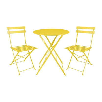 Bolero Perth Mellow Yellow Pavement Style Steel Folding Chairs (2 Pack) hz365