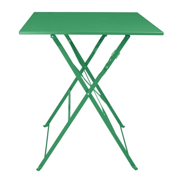 Bolero Perth Forest Green Pavement Style Steel Table Square 600mm hz366