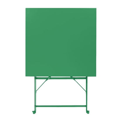 Bolero Perth Forest Green Pavement Style Steel Table Square 600mm hz366
