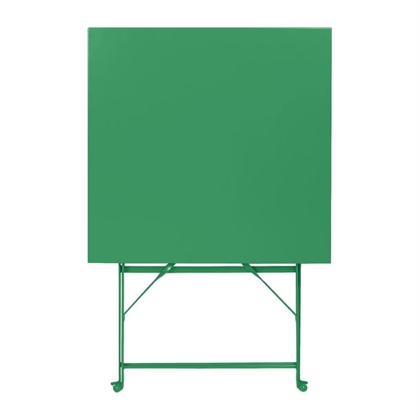 Bolero Perth Forest Green Pavement Style Steel Table Square 600mm hz366