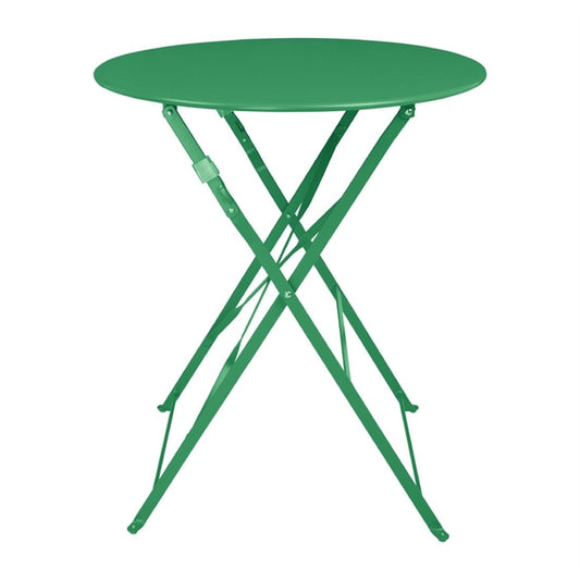 Bolero Perth Forest Green Pavement Style Steel Table Round 600mm hz367