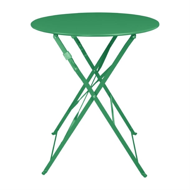 Bolero Perth Forest Green Pavement Style Steel Table Round 600mm hz367