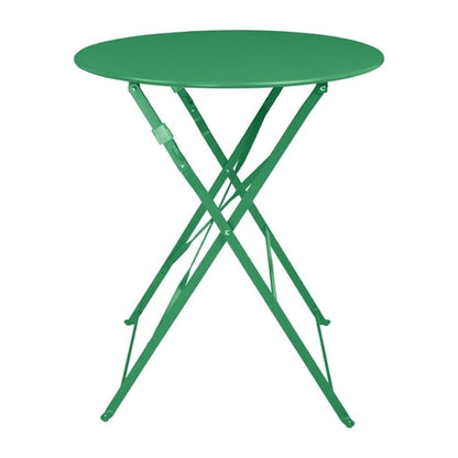 Bolero Perth Forest Green Pavement Style Steel Table Round 600mm hz367