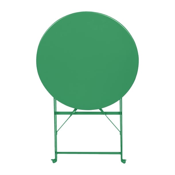 Bolero Perth Forest Green Pavement Style Steel Table Round 600mm hz367