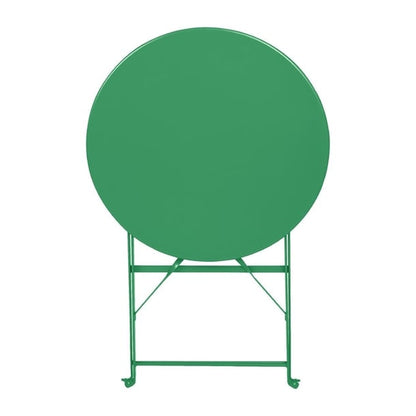 Bolero Perth Forest Green Pavement Style Steel Table Round 600mm hz367