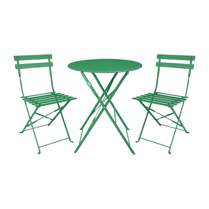 Bolero Perth Forest Green Pavement Style Steel Table Round 600mm hz367