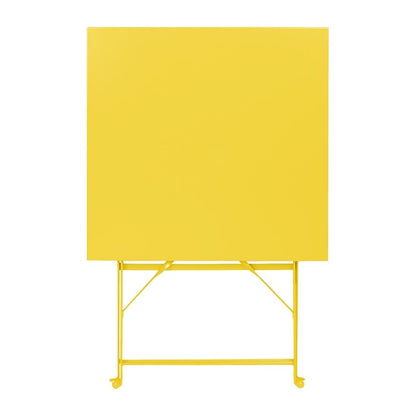 Bolero Perth Mellow Yellow Pavement Style Steel Table Square 600mm hz368