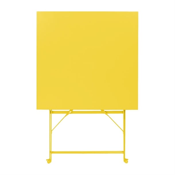 Bolero Perth Mellow Yellow Pavement Style Steel Table Square 600mm hz368
