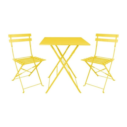Bolero Perth Mellow Yellow Pavement Style Steel Table Square 600mm hz368