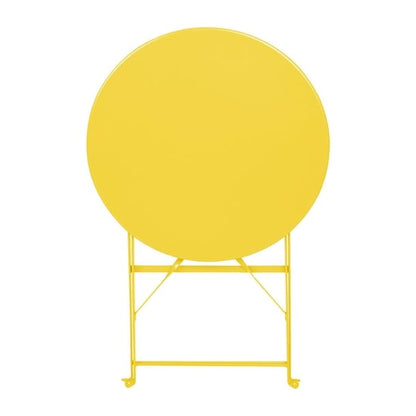 Bolero Perth Mellow Yellow Pavement Style Steel Table Round 600mm hz369